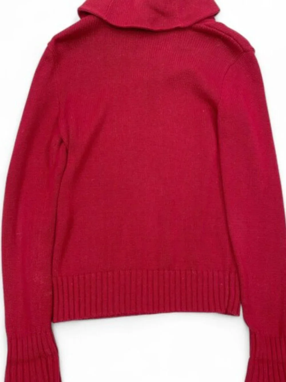 Polo Ralph Lauren Sport Cowl Neck Shawl Collar Winter Red Cotton Sweater Men's S